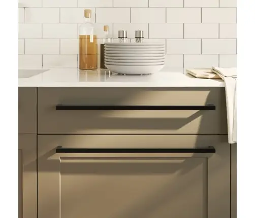 Spintelės Rankenėlės, 10Vnt., Juodos, Nerūdijantis Plienas