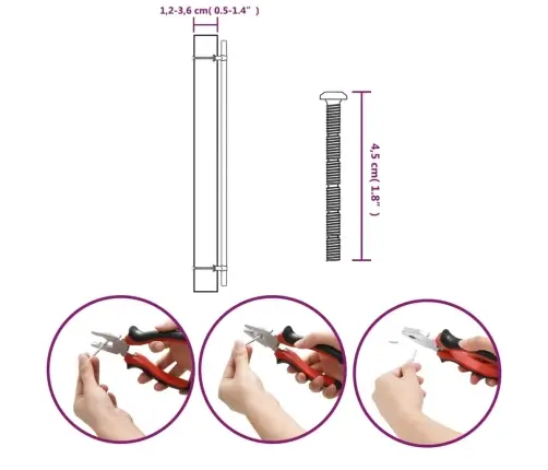 Kapi Käepidemed 20 Tk, Pronks, 480 Mm, Roostevaba Teras