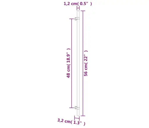 Kapi Käepidemed 10 Tk, Hõbedane, 480 Mm, Roostevaba Teras