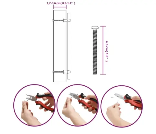 Kapi Käepidemed 10 Tk, Must, 224 Mm, Roostevaba Teras