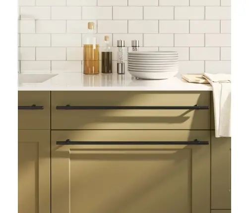 Spintelės Rankenėlės, 10Vnt., Juodos, Nerūdijantis Plienas