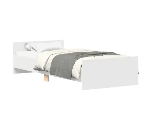 Gultas Rāmis, Balts, 90X200 Cm, Inženierijas Koks Vidaxl