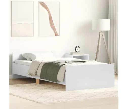 Gultas Rāmis, Balts, 90X200 Cm, Inženierijas Koks Vidaxl