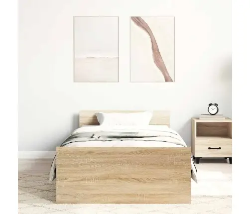 Gulta Bez Matrača, Ozolkoka, 100X200 Cm, Inženierijas Koks Vidaxl