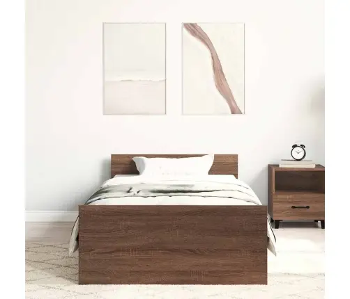 Gulta Bez Matrača, Brūna Ozola, 100X200 Cm, Inženierijas Koks Vidaxl