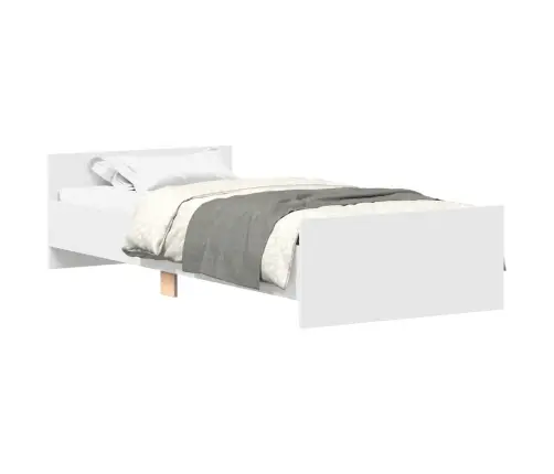 Gultas Rāmis, Balts, 90X190 Cm, Inženierijas Koks Vidaxl