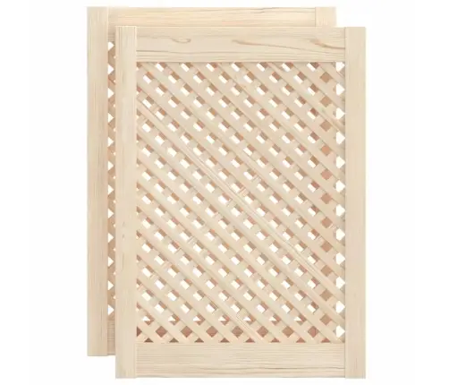 Spintelės Durelės, 2Vnt., 49,5X69cm Pušis, Grotelių Dizaino