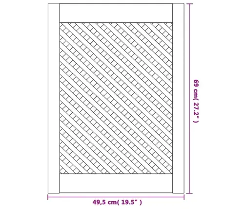 Spintelės Durelės, 2Vnt., 49,5X69cm Pušis, Grotelių Dizaino