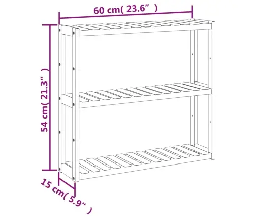 Vannasistabas Sienas Plaukts, 3 Līmeņi, 60X15X54 Cm, Bambuss Vidaxl