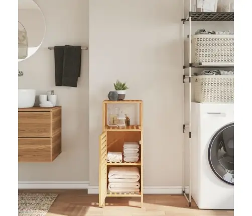 Vannasistabas Skapis Ar Plauktu, 36X33X87 Cm, Bambuss Vidaxl