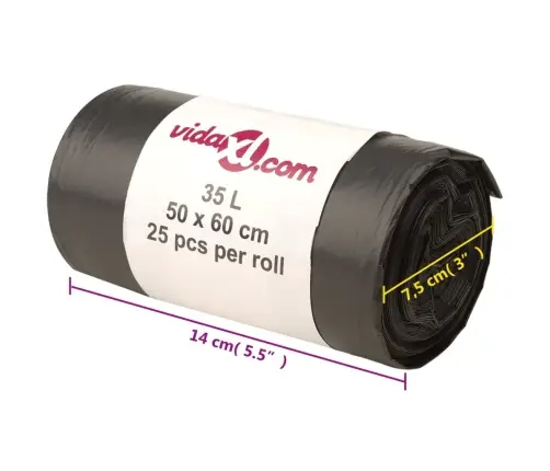 Šiukšlių Maišai, 250Vnt., Juodos Spalvos, 35L