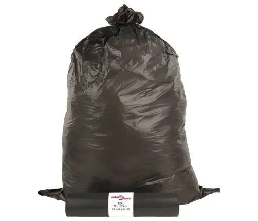 Šiukšlių Maišai, 250Vnt., Juodos Spalvos, 120L