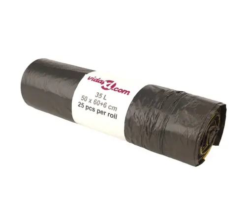 Pingutusnööridega Prügikotid 250 Tk, Must, 35 L