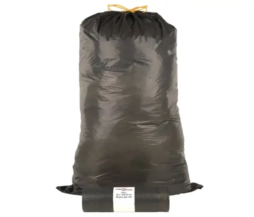 Šiukšlių Maišai Su Užtraukiamomis Virvutėmis, 250Vnt., Juodi