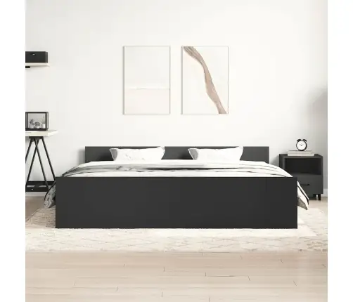 Gultas Rāmis Ar Galvgali Un Kājgali, Melns, 200X200 Cm Vidaxl