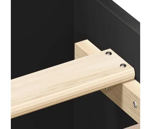 Gultas Rāmis Ar Galvgali Un Kājgali, Melns, 120X200 Cm Vidaxl