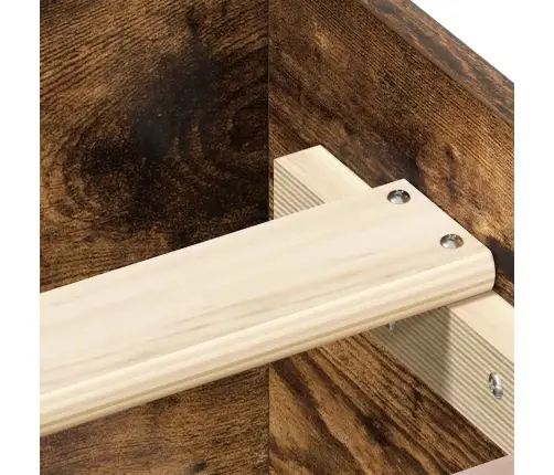 Peatsi Ja Jalutsiga Voodiraam, Suitsutatud Tamm, 120 X 200 Cm