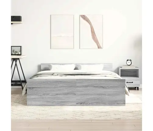 Gultas Rāmis Ar Galvgali Un Kājgali, Pelēks, 120X200 Cm Vidaxl