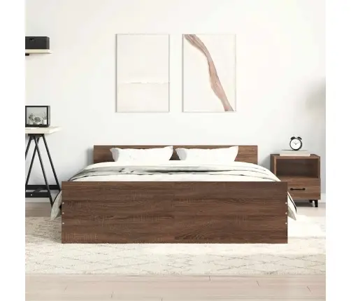 Gultas Rāmis Ar Galvgali Un Kājgali, Brūns, 120X200 Cm Vidaxl