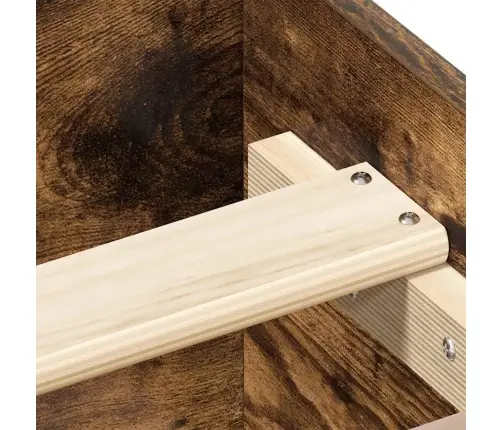 Peatsi Ja Jalutsiga Voodiraam, Suitsutatud Tamm, 140 X 200 Cm