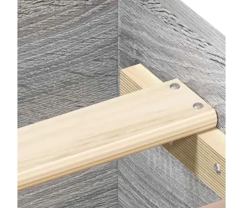 Peatsi Ja Jalutsiga Voodiraam, Hall Sonoma Tamm, 140 X 200 Cm