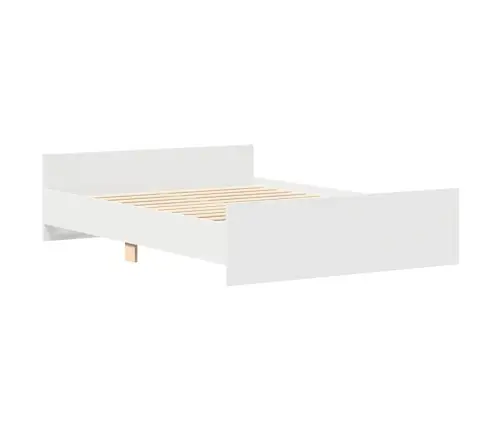 Gultas Rāmis Ar Galvgali Un Kājgali, Balts, 150X200 Cm Vidaxl
