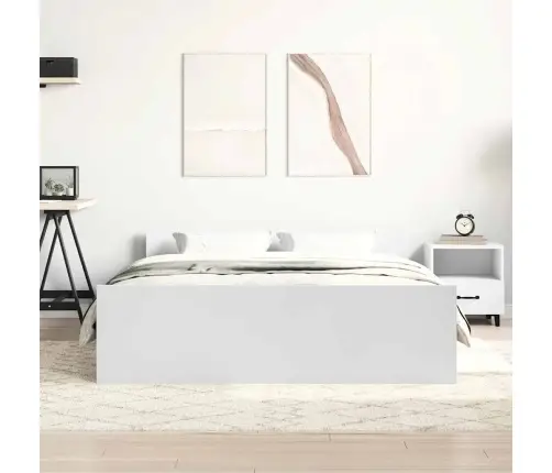 Gultas Rāmis Ar Galvgali Un Kājgali, Balts, 150X200 Cm Vidaxl