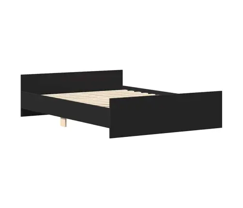 Gultas Rāmis Ar Galvgali Un Kājgali, Melns, 150X200 Cm Vidaxl