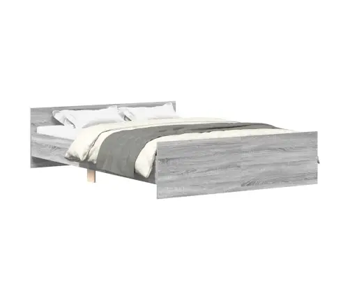 Peatsi Ja Jalutsiga Voodiraam, Hall Sonoma Tamm, 150 X 200 Cm