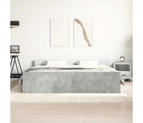 Gultas Rāmis Ar Galvgali Un Kājgali, Betona Pelēks, 160X200 Cm Vidaxl