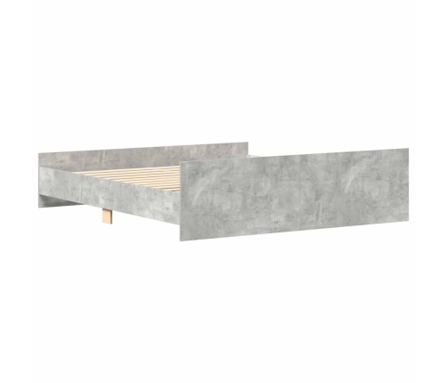 Gultas Rāmis Ar Galvgali Un Kājgali, Betona Pelēks, 160X200 Cm Vidaxl