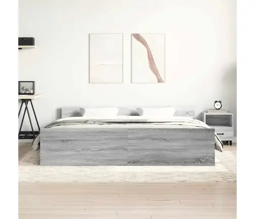 Gultas Rāmis Ar Galvgali Un Kājgali, Pelēks, 160X200 Cm Vidaxl