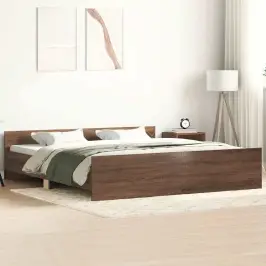 Gultas Rāmis Ar Galvgali Un Kājgali, Melns, 160X200 Cm Vidaxl