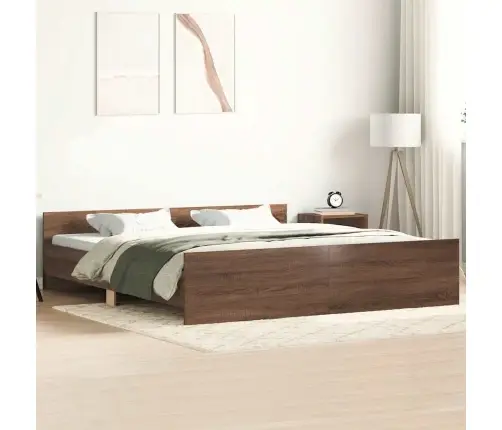 Gultas Rāmis Ar Galvgali Un Kājgali, Melns, 160X200 Cm Vidaxl