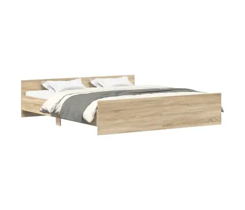 Gultas Rāmis Ar Galvgali Un Kājgali, Koka Krāsa, 180X200 Cm Vidaxl