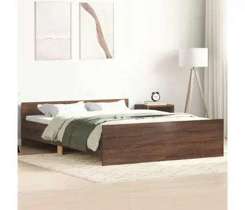 Gultas Rāmis Ar Galvgali Un Kājgali, Brūns, 120X190 Cm Vidaxl