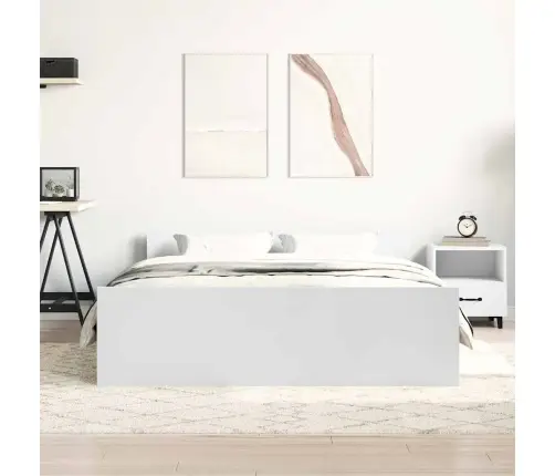 Gultas Rāmis Ar Galvgali Un Kājgali, Balts, 140X190 Cm Vidaxl