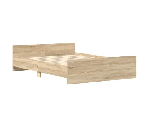 Gultas Rāmis Ar Galvgali Un Kājgali, Koka Krāsa, 140X190 Cm Vidaxl