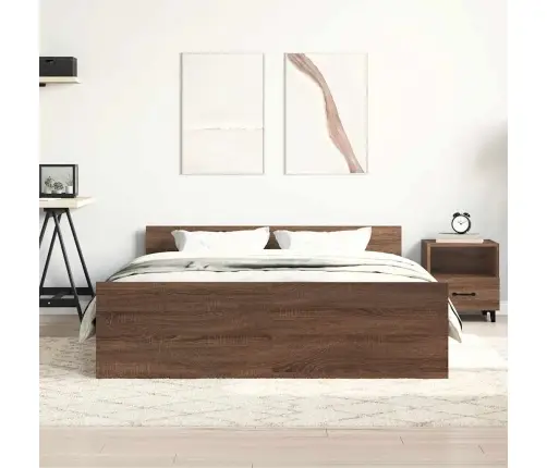 Gultas Rāmis Ar Galvgali Un Kājgali, Brūns, 140X190 Cm Vidaxl