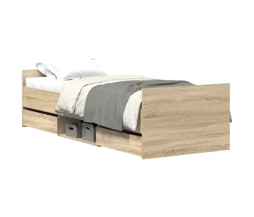 Gultas Rāmis Ar Galvgali Un Kājgali, Koka Krāsa, 100X200 Cm Vidaxl