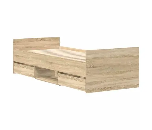 Gultas Rāmis Ar Galvgali Un Kājgali, Koka Krāsa, 100X200 Cm Vidaxl