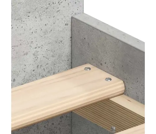 Gultas Rāmis Ar Galvgali Un Kājgali, Betona Pelēks, 100X200 Cm Vidaxl