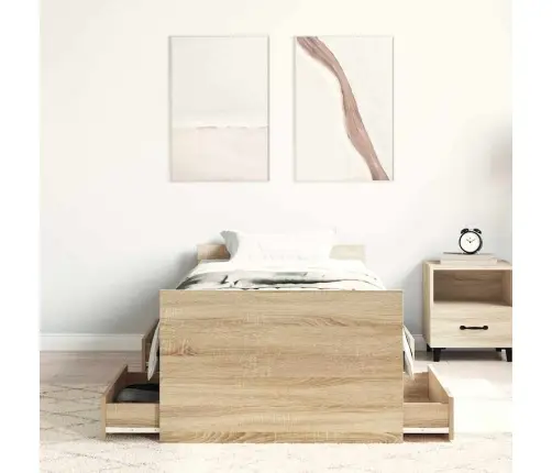 Gultas Rāmis Ar Galvgali Un Kājgali, Koka Krāsa, 90X200 Cm Vidaxl