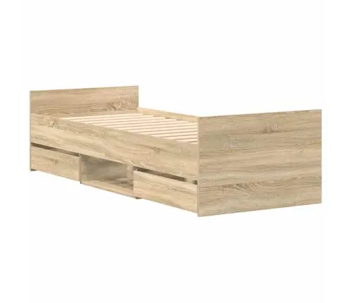 Gultas Rāmis Ar Galvgali Un Kājgali, Koka Krāsa, 90X200 Cm Vidaxl