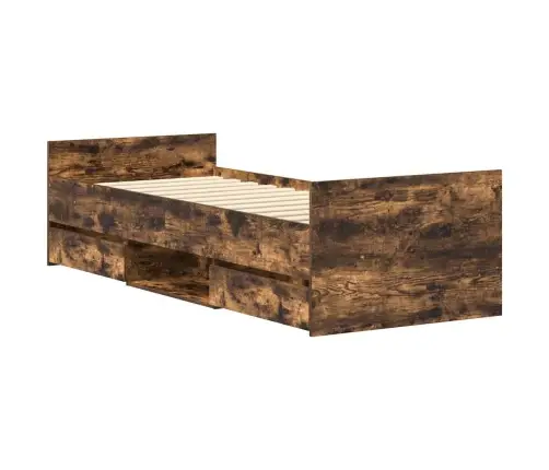 Gultas Rāmis Ar Galvgali Un Kājgali, Koka Krāsa, 90X200 Cm Vidaxl