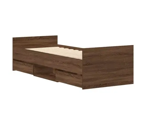 Gultas Rāmis Ar Galvgali Un Kājgali, Brūns, 90X200 Cm Vidaxl