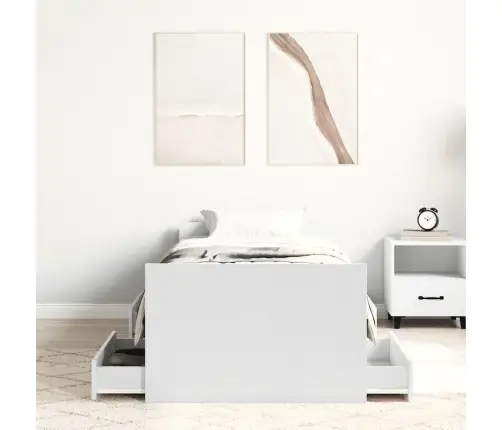 Gultas Rāmis Ar Galvgali Un Kājgali, Balts, 90X190 Cm Vidaxl