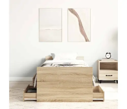 Voodiraam Peatsi Ja Jalutsiga, Sonoma Tamm, 90 X 190 Cm