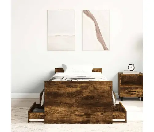 Gultas Rāmis Ar Galvgali Un Kājgali, Koka Krāsa, 90X190 Cm Vidaxl