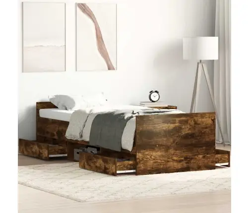 Gultas Rāmis Ar Galvgali Un Kājgali, Koka Krāsa, 90X190 Cm Vidaxl